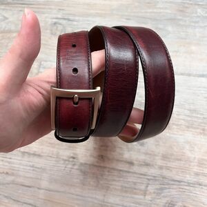 Men’s Wearhouse Italian Leather Belt Brown Oxblood Size 40/100 Classic Dress